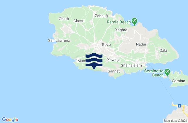 Karte der Gezeiten Victoria, Malta