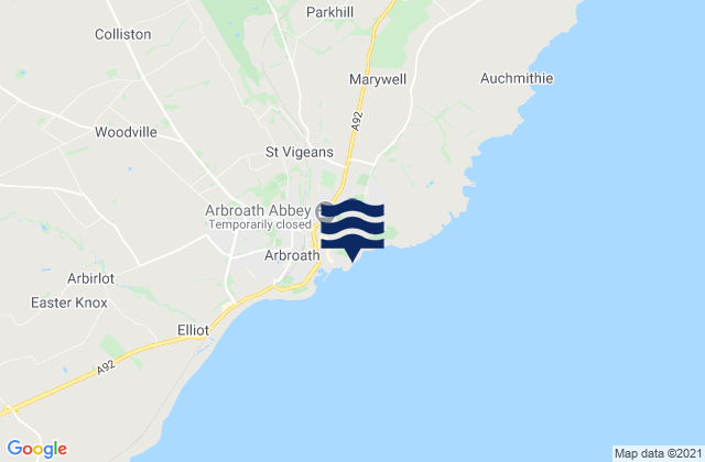 Karte der Gezeiten Victoria Park Beach, United Kingdom