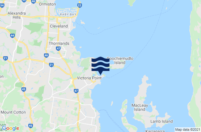 Karte der Gezeiten Victoria Point, Australia