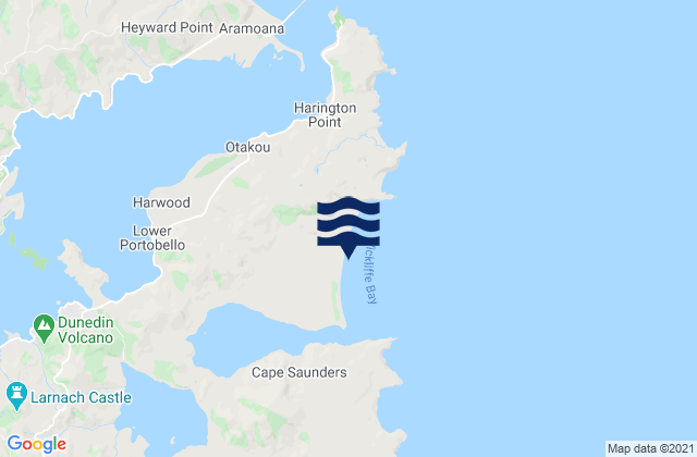 Karte der Gezeiten Victory Beach, New Zealand