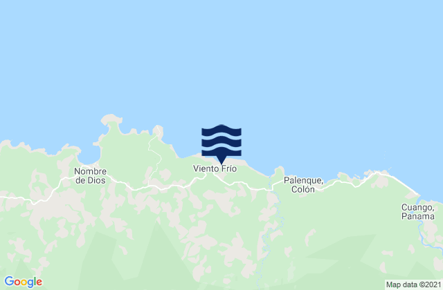 Karte der Gezeiten Viento Frío, Panama