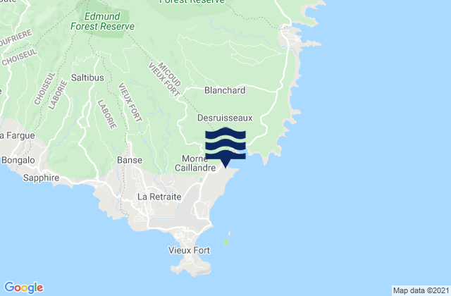 Karte der Gezeiten Vieux-Fort, Saint Lucia