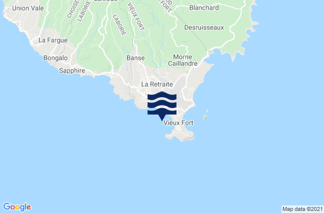 Karte der Gezeiten Vieux Fort Bay (Saint Lucia), Martinique