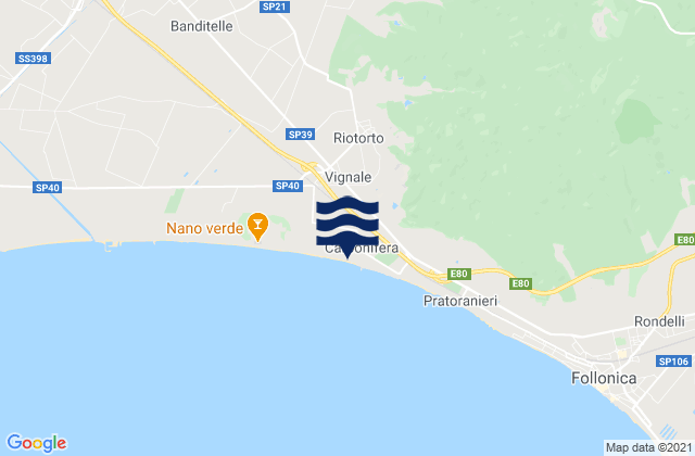 Karte der Gezeiten Vignale Riotorto, Italy