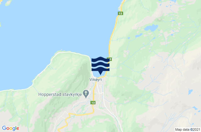 Karte der Gezeiten Vik, Norway