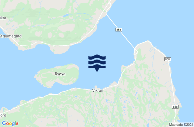 Karte der Gezeiten Vikran, Norway