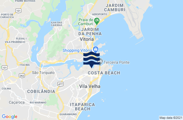 Karte der Gezeiten Vila Velha, Brazil