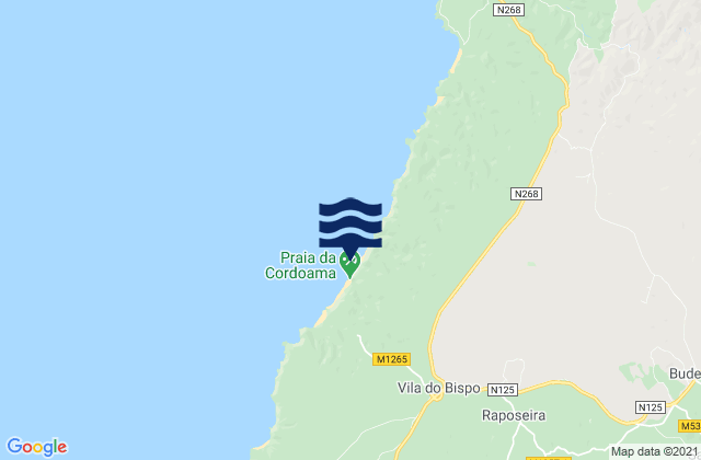 Karte der Gezeiten Vila do Bispo, Portugal