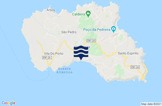 Karte der Gezeiten Vila do Porto, Portugal