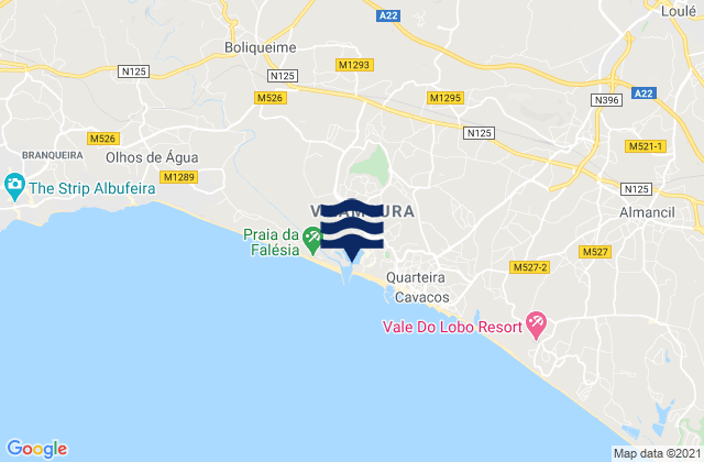 Karte der Gezeiten Vilamoura, Portugal