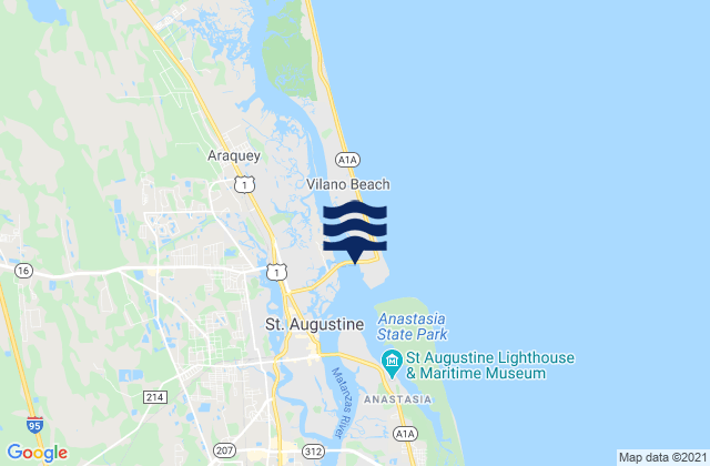 Karte der Gezeiten Vilano Beach ICWW, United States