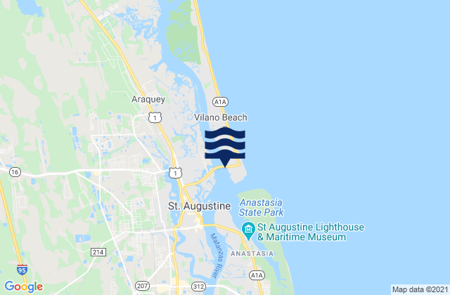 Karte der Gezeiten Vilano Beach Tolomato River, United States