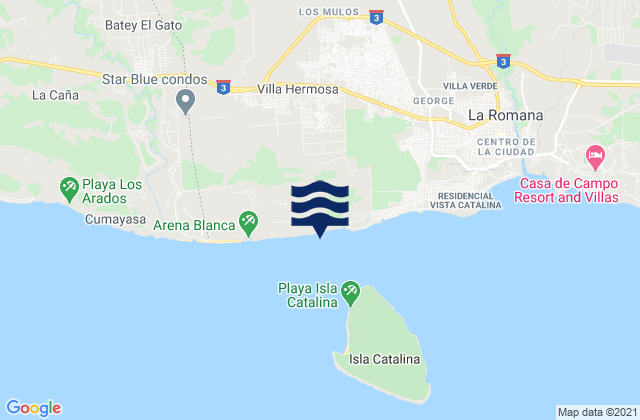 Karte der Gezeiten Villa Hermosa, Dominican Republic