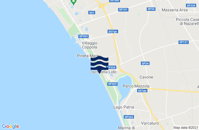 Karte der Gezeiten Villa Literno, Italy