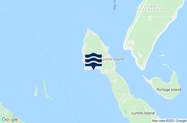 Karte der Gezeiten Village Point Lummi Island, United States