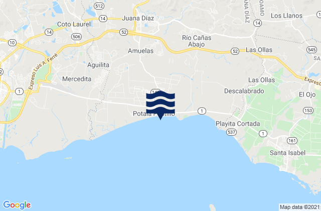 Karte der Gezeiten Villalba, Puerto Rico