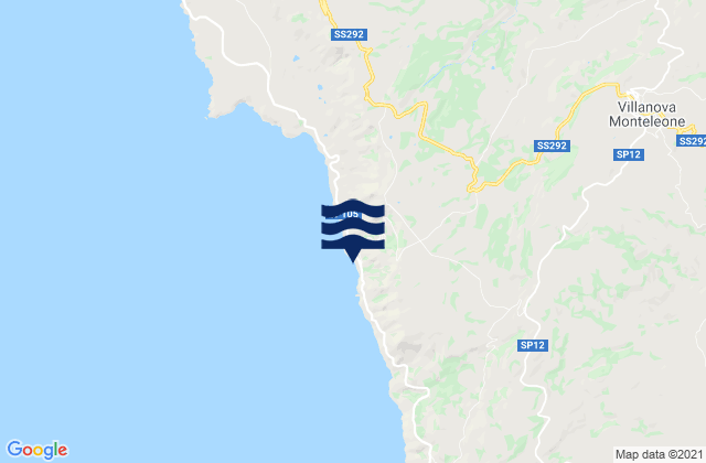 Karte der Gezeiten Villanova Monteleone, Italy