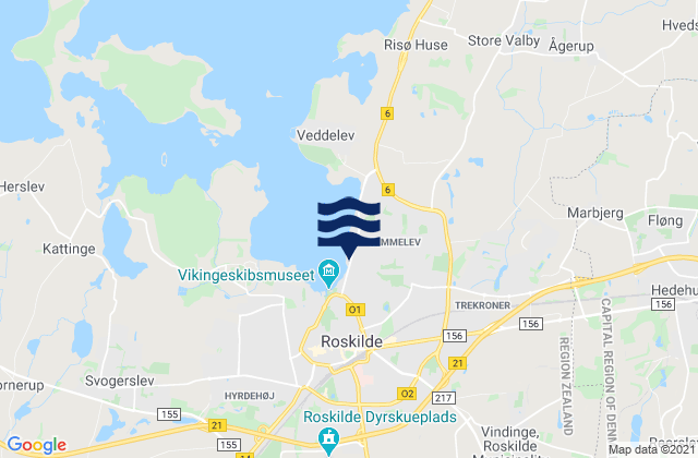 Karte der Gezeiten Vindinge, Denmark