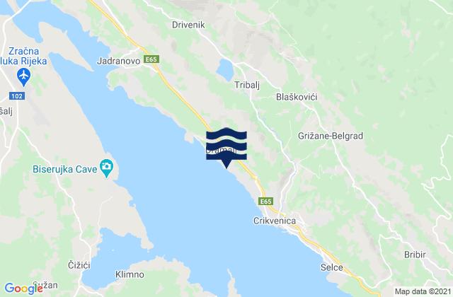 Karte der Gezeiten Vinodolska općina, Croatia