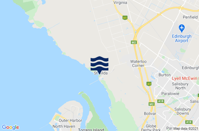 Karte der Gezeiten Virginia, Australia