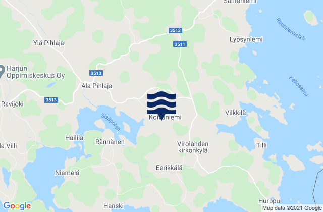 Karte der Gezeiten Virolahti, Finland