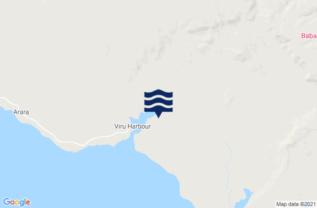 Karte der Gezeiten Viru, Solomon Islands