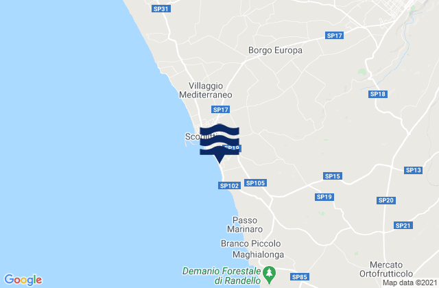 Karte der Gezeiten Vittoria, Italy