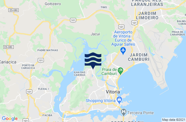 Karte der Gezeiten Vitória, Brazil