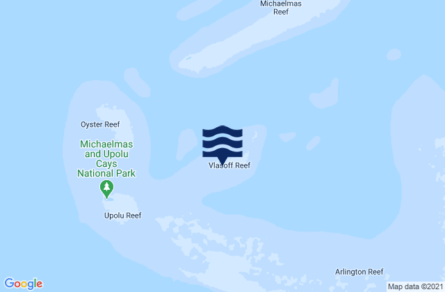 Karte der Gezeiten Vlasoff Cay, Australia