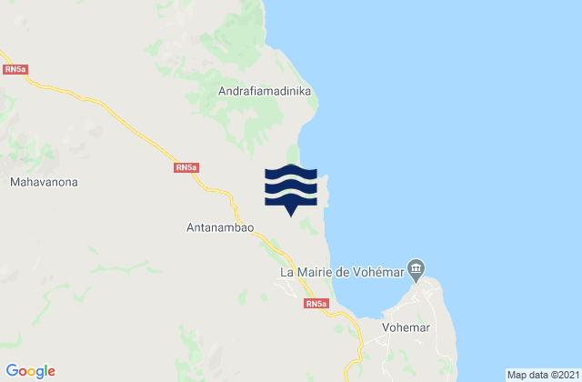 Karte der Gezeiten Vohemar, Madagascar