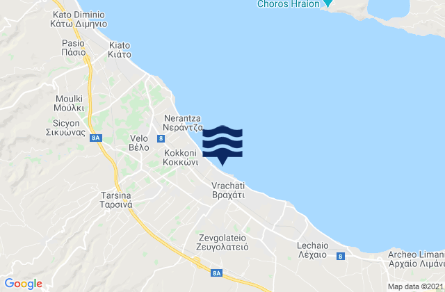 Karte der Gezeiten Vokhaïkó, Greece