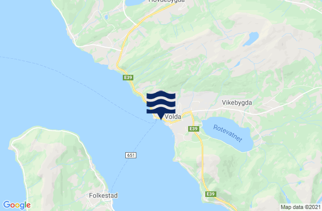 Karte der Gezeiten Volda, Norway