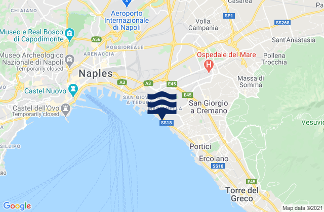Karte der Gezeiten Volla, Italy