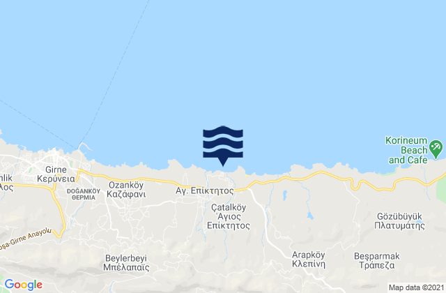 Karte der Gezeiten Vounó, Cyprus