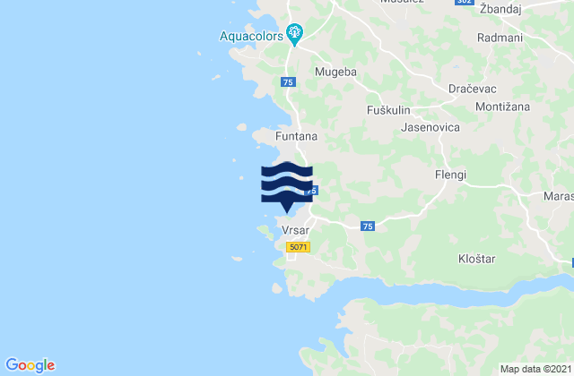 Karte der Gezeiten Vrsar, Croatia
