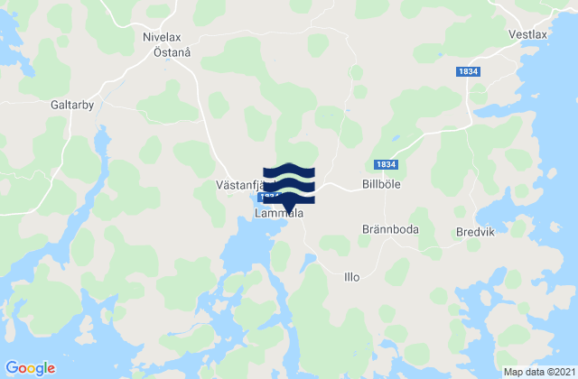 Karte der Gezeiten Västanfjärd, Finland
