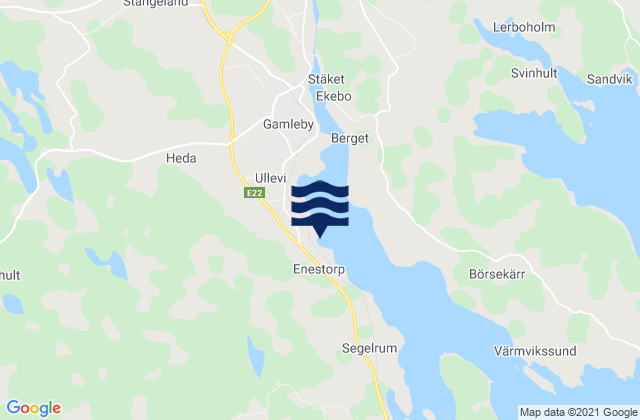 Karte der Gezeiten Västerviks Kommun, Sweden