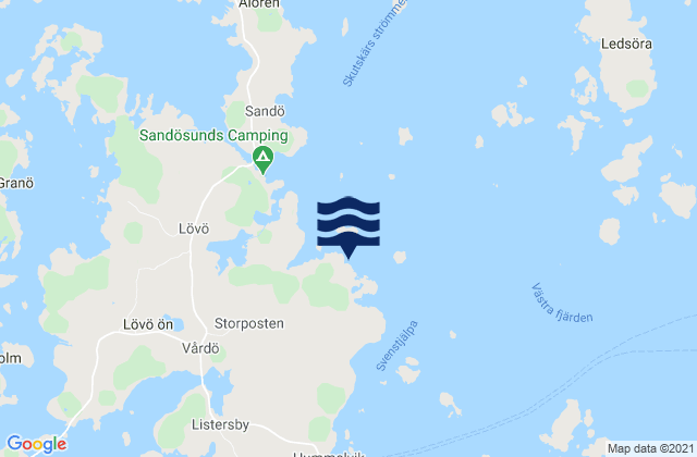 Karte der Gezeiten Vårdö, Aland Islands