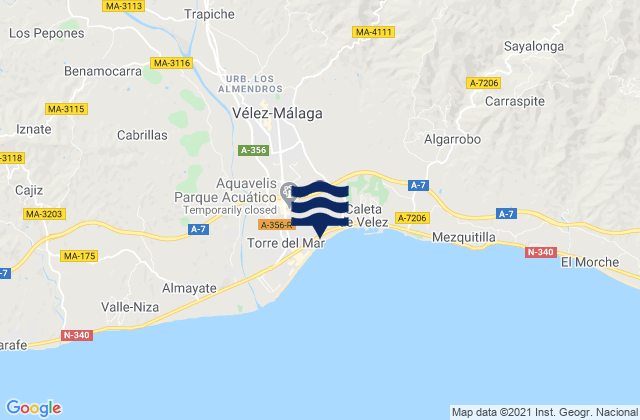 Karte der Gezeiten Vélez-Málaga, Spain