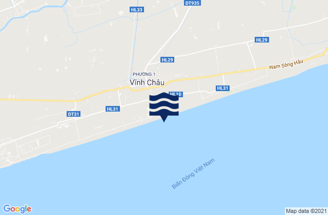 Karte der Gezeiten Vĩnh Châu, Vietnam