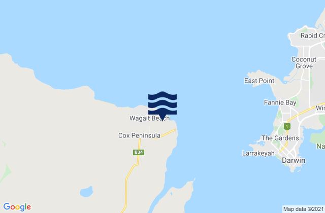 Karte der Gezeiten Wagait, Australia