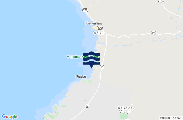 Karte der Gezeiten Waialea Beach, United States
