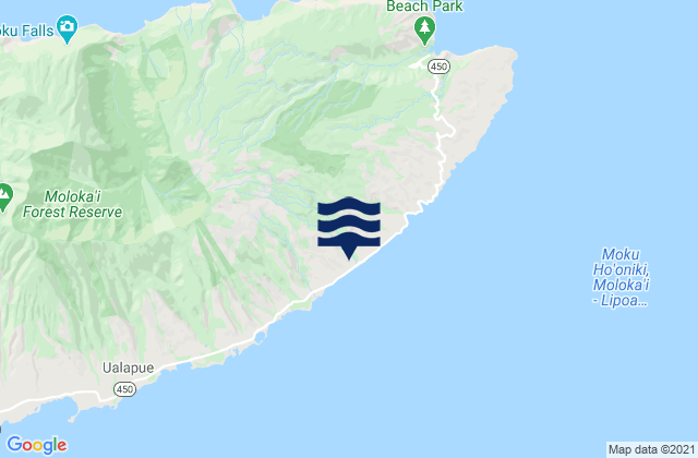 Karte der Gezeiten Waialua, United States