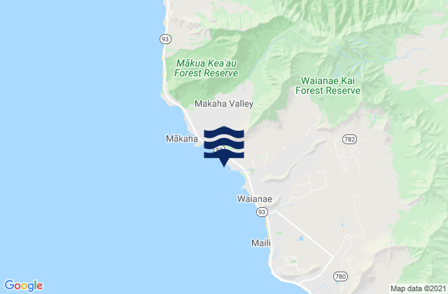 Karte der Gezeiten Waianae Pokai Bay, United States