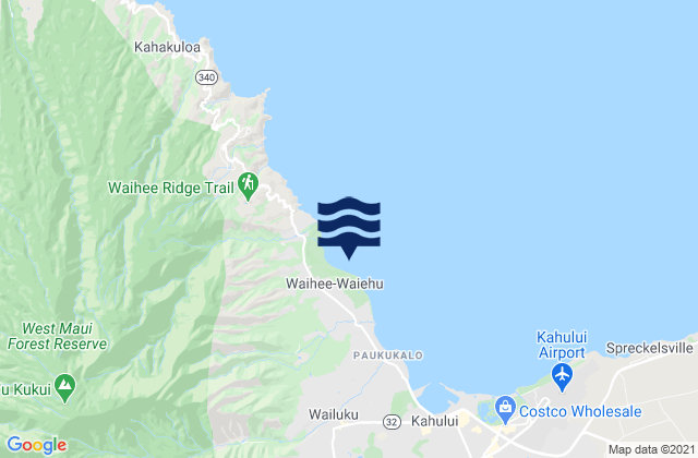 Karte der Gezeiten Waihee-Waiehu, United States