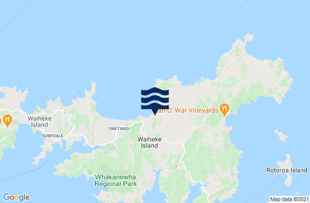 Karte der Gezeiten Waiheke Island Little Oneroa Beach Auckland, New Zealand