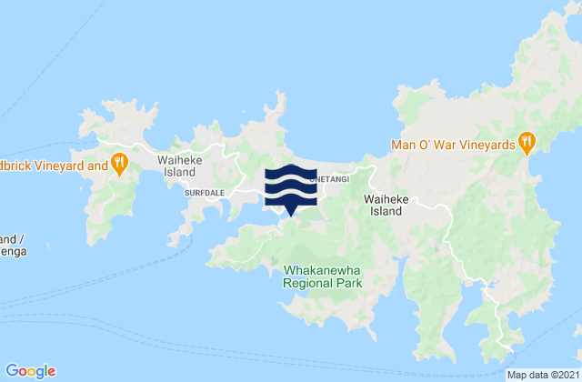 Karte der Gezeiten Waiheke Island Oneroa Beach, New Zealand