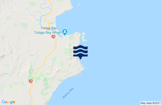 Karte der Gezeiten Waihi Beach, New Zealand