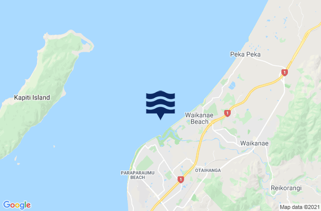 Karte der Gezeiten Waikanae River Entrance, New Zealand