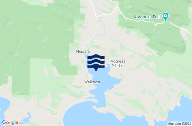 Karte der Gezeiten Waikawa Harbour, New Zealand
